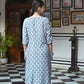 Aayaa Pure Muslin printed Kurti & Pant - Grey sky