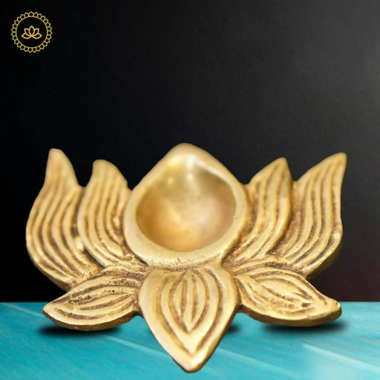 Brass Lotus Diya - Swadesiicart