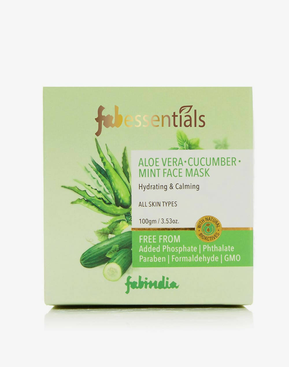 Fabessentials Aloe Vera Cucumber Mint Face Mask - Swadesiicart