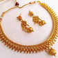 Metallic Necklace Set with gold drops