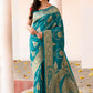 Joban Fashion Teal Green Banarasi Soft Pure Handloom Banarasi Silk Saree | Swadesiicart