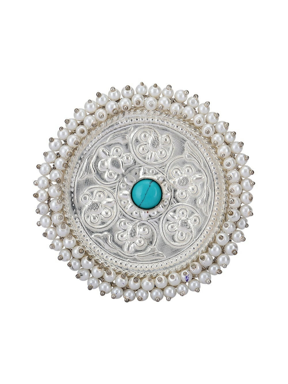 Joban Fashion Women Round Shape Silver Tone Ring | Swadesiicart