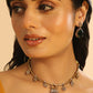 Nuyug 18K Gold Plated Pear Drop Emerald Edge Necklace Set | Swadesiicart