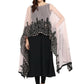 Ahalyaa Women's Beautiful Black Crepe Printed Kurta with Attached Dupatta | Swadesiicart