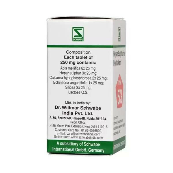 Dr. Willmar Schwabe India Hepar Sulphuris Pentarkan Ptk 53 Tablets - Swadesiicart