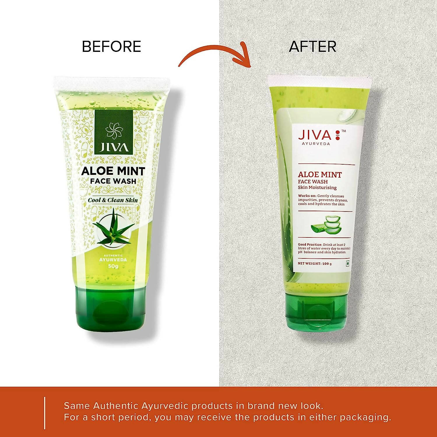 Jiva Ayurveda Aloe Mint Facewash | Cooling Ayurvedic Face Wash for Fresh, Clear & Hydrated Skin - Swadesiicart