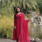 Jyoti Fashion Women's Pink Faux Blooming Embroidered Kurta with Trouser & Dupatta | Swadesiicart