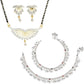 AanyaCentric Gold-Polished Mangalsutra Pendant Earring Set & Silver Plated Anklet