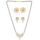 AanyaCentric Gold-Polished Mangalsutra with Pendant, 2 Pair Earrings