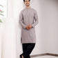 Grey Viscose Designer Chikankari Embroidery Work Men's Kurta - Mahotsav | Swadesiicart