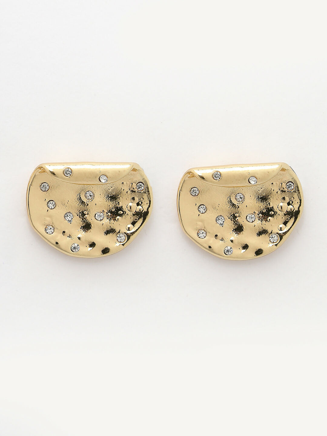 NVR Women's Set of 2 Gold & Silver Brass-Plated Artificial Stones Studded Studs Earring - Swadesiicart