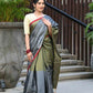 Beatitude Grey Tissue Silk Saree
