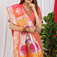 Jyoti Fashion Women's Coral Paithani Silk Zari Woven Saree with Blouse | Swadesiicart