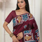 Shree Shyam Fashion Silk Blend Wine Saree