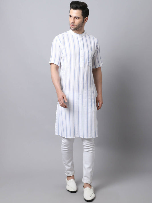 Even Apparels Beige Pure Cotton Men's Kurta With Band Collar | Swadesiicart
