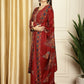 Jyoti Fashion Women's Maroon Pashmina Floral Digital Printed Kurta with Trouser & Dupatta | Swadesiicart