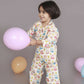 Breathables Wine Cotton Camel Print Night Suit For Kids