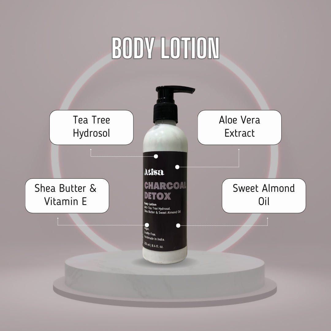 Atisa Charcoal Detox Body Lotion | Swadesiicart