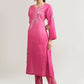 Joban Fashion Womens Cotton ChikanKari pink Kurta set - Swadesiicart