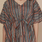 Breathables Women’S Loungewear Kaftan Cotton Aqua Blue Stripes Print Co-Ord Set