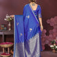 Joban Fashion Blue Floral Banarasi Silk Sarees | Swadesiicart