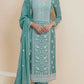 Anaita Green Chinon Embroidered Thread Work Stitched Salwar Suit