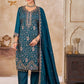 Anaita Blue Vichitra Silk Readymade Suit with Embroidery & Lace Work