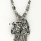 NVR Women's Silver-Toned Radha Krishna Pendant with Chain | Swadesiicart