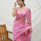 Vamsee Anamika Pink Organza Silk Saree - Swadesiicart