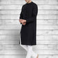 Even Apparels Black Cotton Linen Asymetrical Kurta - Black | Swadesiicart