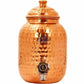 Indian Art Villa Hammered Copper Water Dispenser Container Pot Matka - Swadesiicart