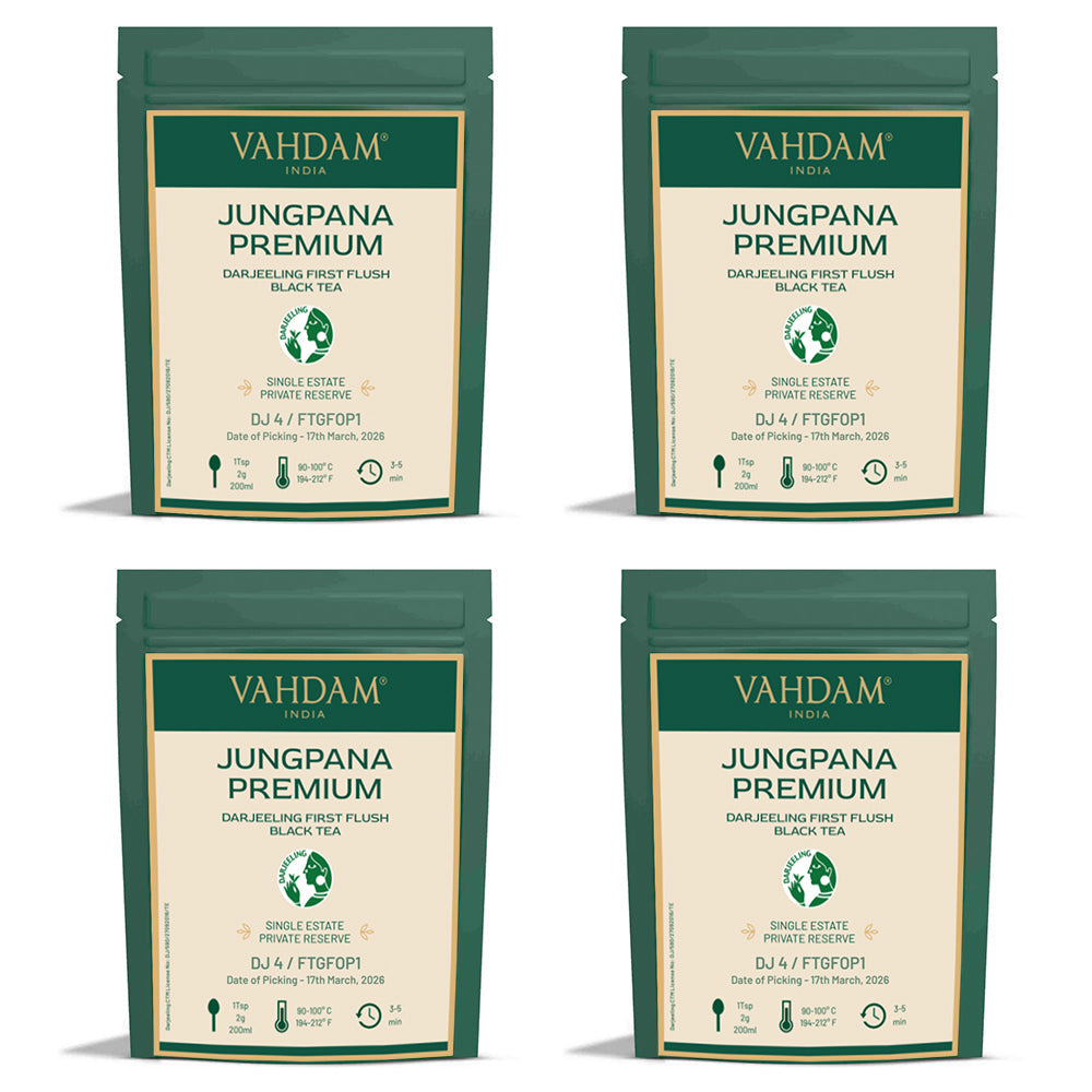 2026 Jungpana Premium Darjeeling First Flush Black Tea DJ FF BT-100g/Pack of 4