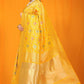 Jyoti Fashion Women's Yellow Kanjivaram Silk Zari Woven Saree with Blouse | Swadesiicart