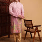 Pink Cotton Printed Chikankari Embroidery Work Kurta - Mahotsav | Swadesiicart