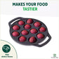 The Indus Valley 12 Pit/Cup CASTrong Cast Iron Kuzhi Paniyaram/Paddu Pan/Appe Maker, Pre-seasoned, 100% Pure, Toxin-free, Spatula, 21 cm, 2.2 kg