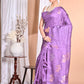Morchari Pure Tussar Silk Handloom Saree-Purple | Swadesiicart