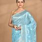 Morchari Banarasi Silk Chanderi Saree-Blue | Swadesiicart