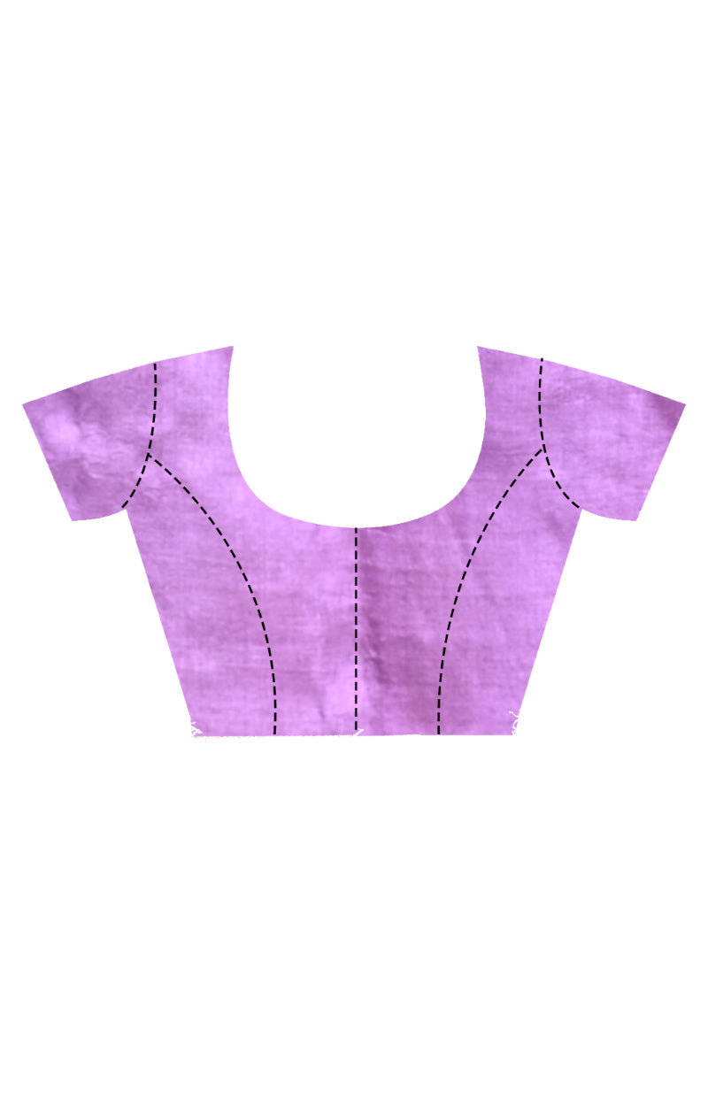 Morchari Pure Tussar Silk Handloom Saree-Purple | Swadesiicart