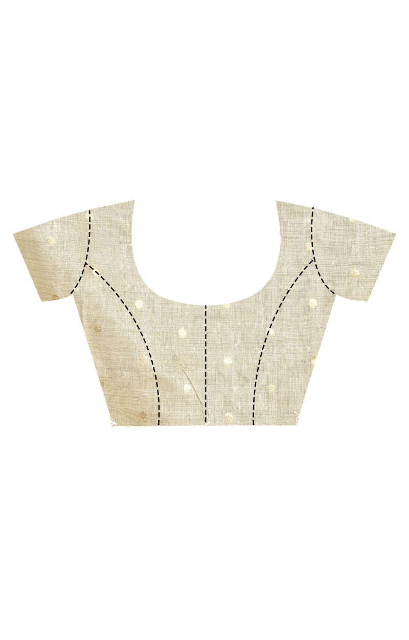 Morchari Banarasi Silk Chanderi Saree-Cream | Swadesiicart