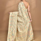 Morchari Banarasi Silk Chanderi Saree-Cream | Swadesiicart