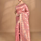 Morchari Banarasi Silk Chanderi Saree-Peach | Swadesiicart