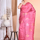 Morchari Pure Tussar Silk Handloom Saree-Pink | Swadesiicart