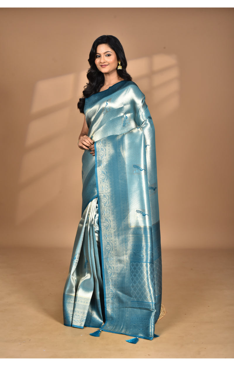 Morchari Women Desgin Banarasi Silk Saree-Green | Swadesiicart