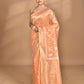 Morchari Banarasi Silk Chanderi Saree-Peach | Swadesiicart