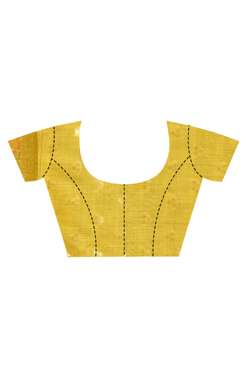 Morchari Banarasi Silk Chanderi Saree-Yellow | Swadesiicart