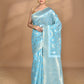 Morchari Banarasi Silk Chanderi Saree-Blue | Swadesiicart