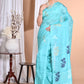Morchari Pure Tussar Silk Handloom Saree-Blue | Swadesiicart