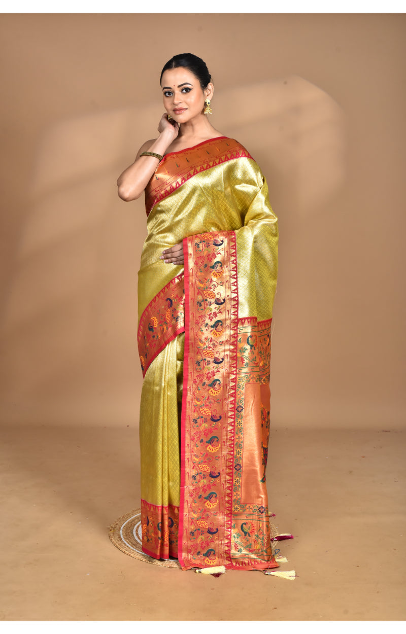 Morchari Women Desgin Banarasi Silk Saree-Multi | Swadesiicart