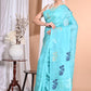 Morchari Pure Tussar Silk Handloom Saree-Blue | Swadesiicart