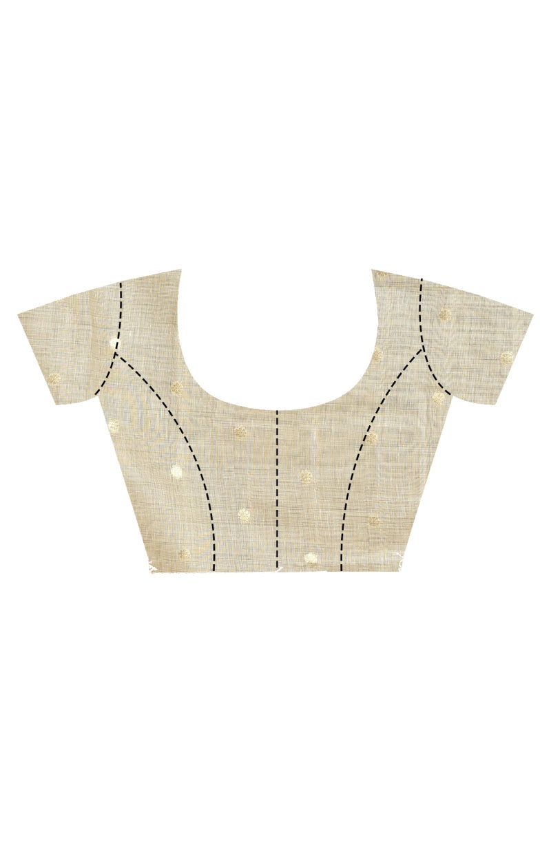 Morchari Banarasi Silk Chanderi Saree-Cream | Swadesiicart